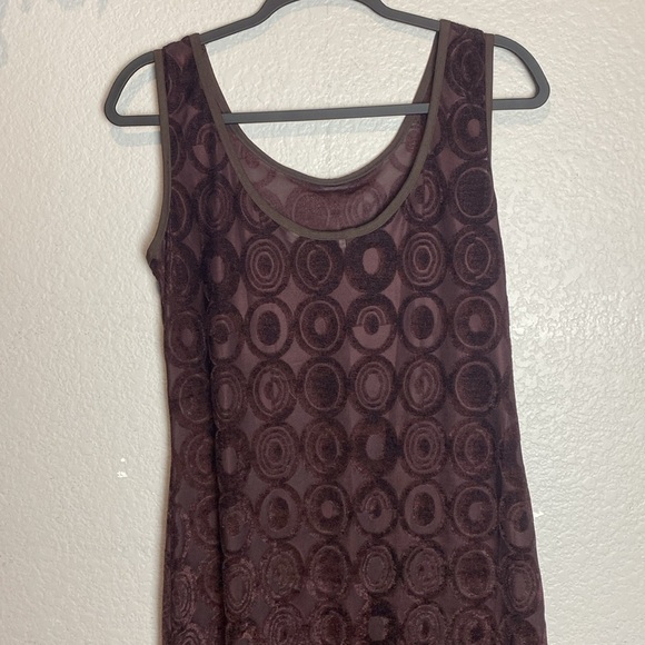 Vintage Lapis brown sheer circle print top - Picture 7 of 8